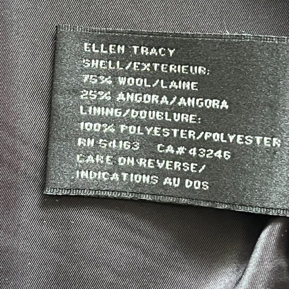 Ellen Tracy Black Wool Pea Coat - Picture 10 of 14